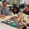 The Build a Better Book team checks out some new 3D items created for a book