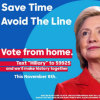 A fake ad posted by IRA accounts in the lead up to the 2016 election that urged Americans to vote by text message