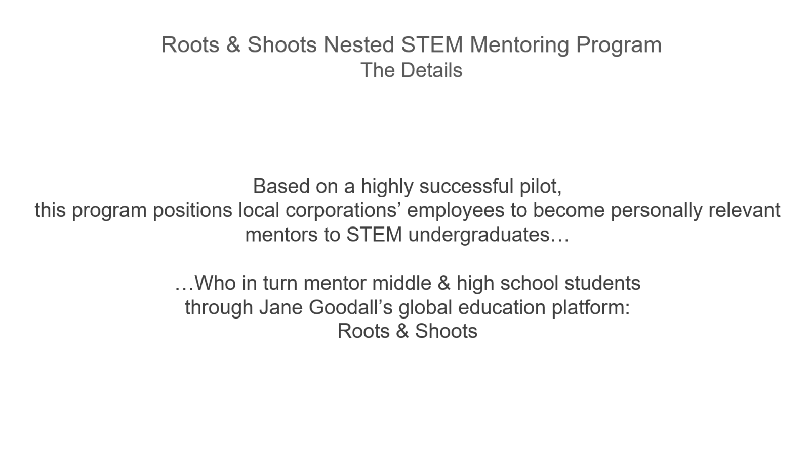 roots and shoots nested mentoring details
