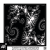 black and white fractal sticker