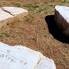 3 large rocks with equations etched on the top
