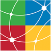TEval Logo, interlocked red yellow and blue
