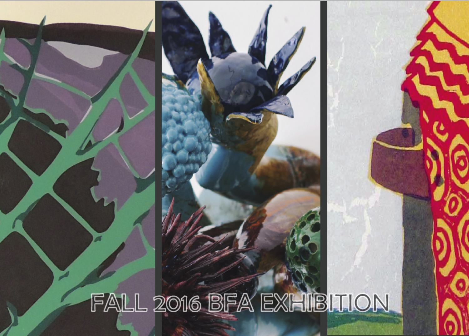 image with detail of three different works