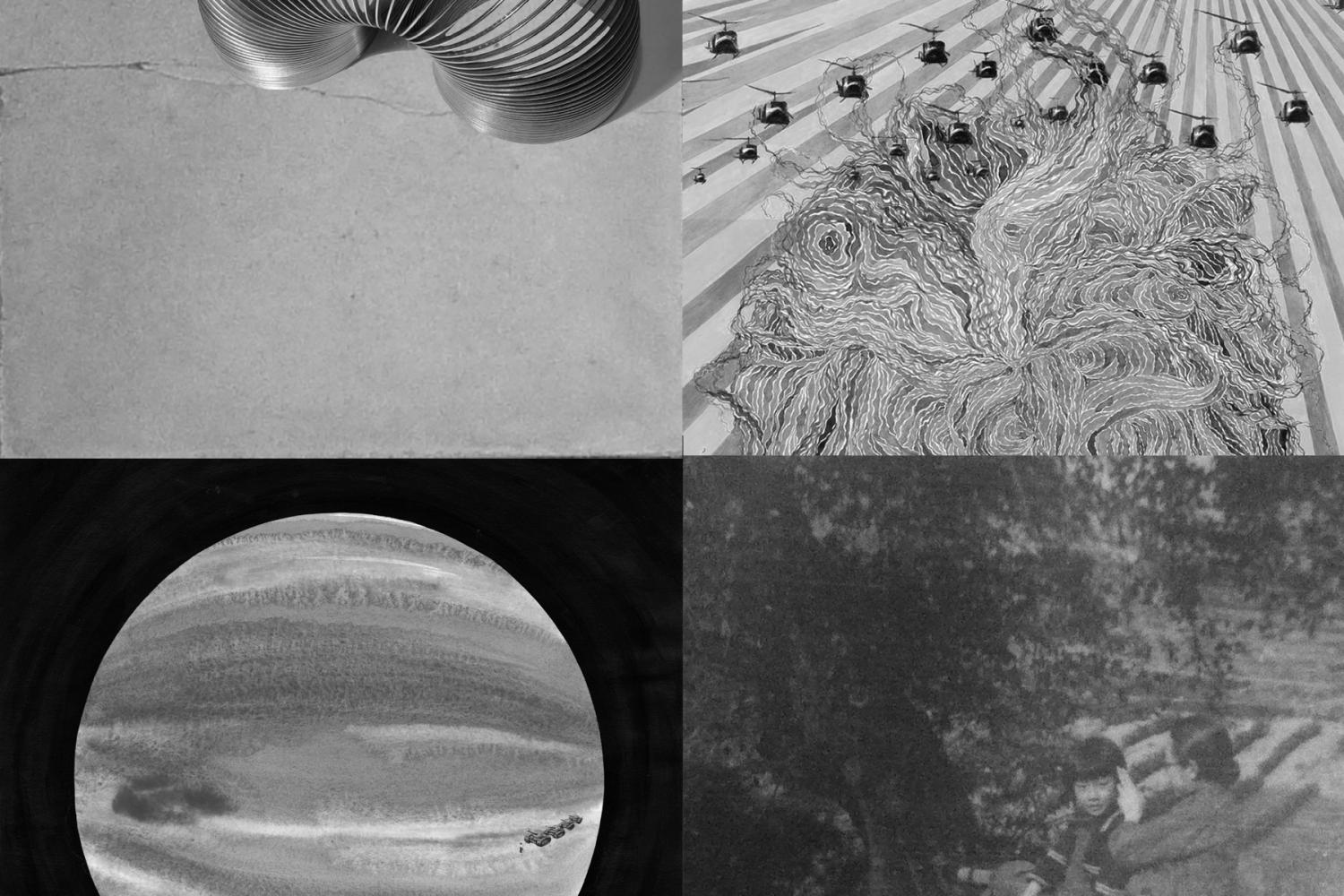 black and white details of objects