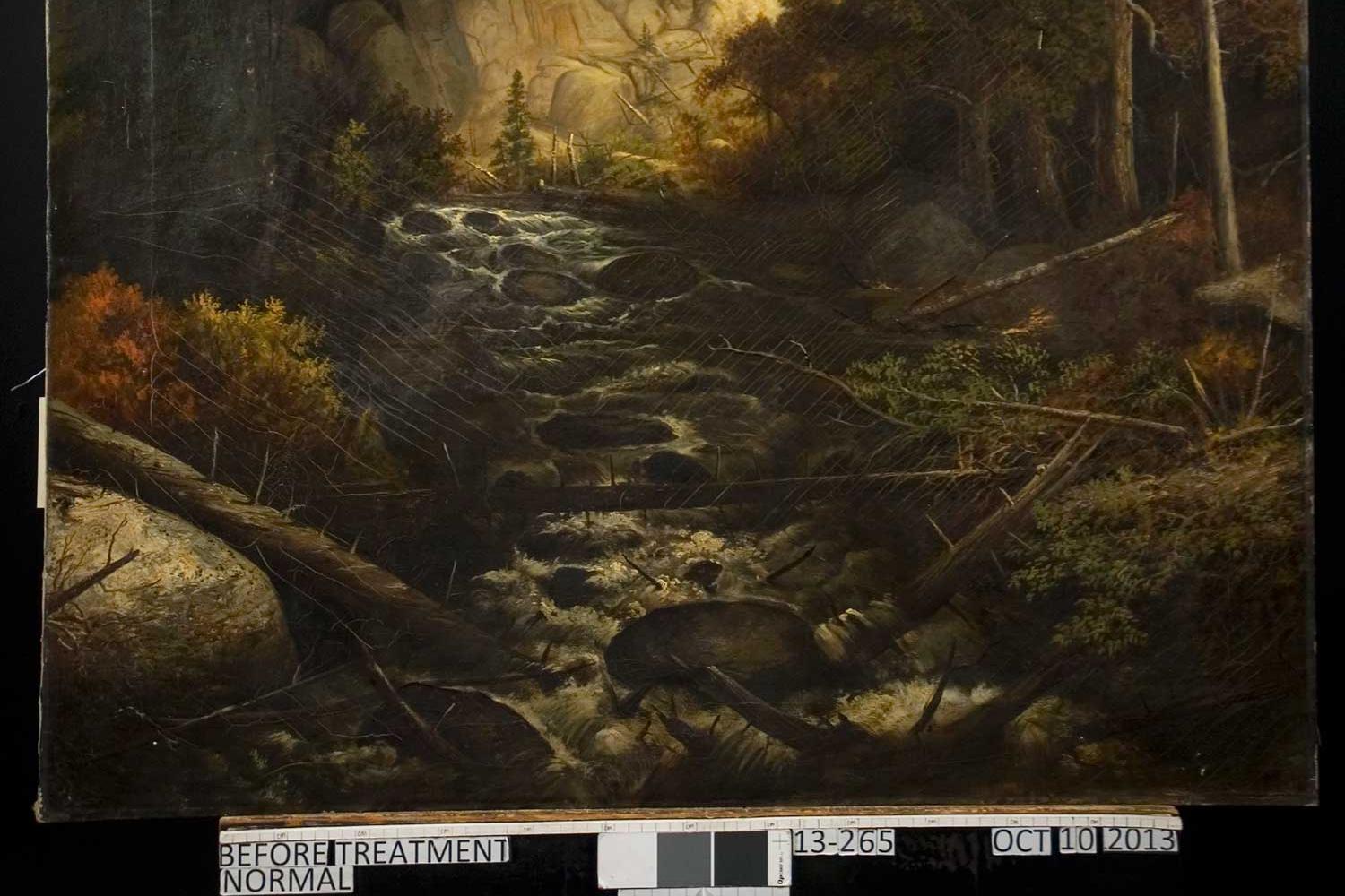 Painting of Mountain stream with trees