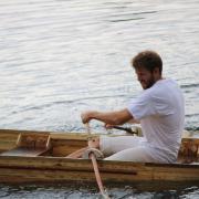 a man in a boat