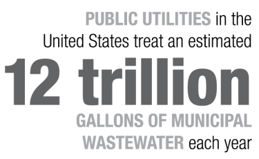 public utilities in the  United States treat an estimated 12 trillion gallons of municipal  wastewater each year