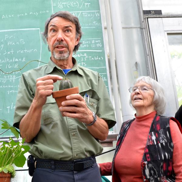 man talking about plant
