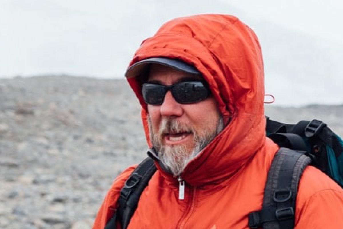 Mike Gooseff in Antarctica landscape