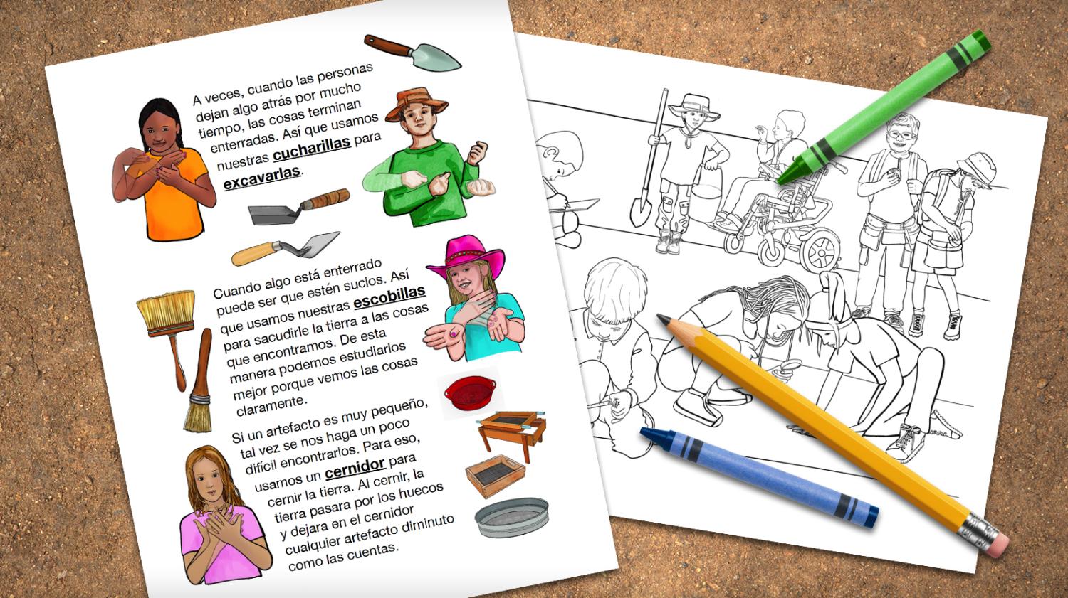 pdf pages with crayons and pencil