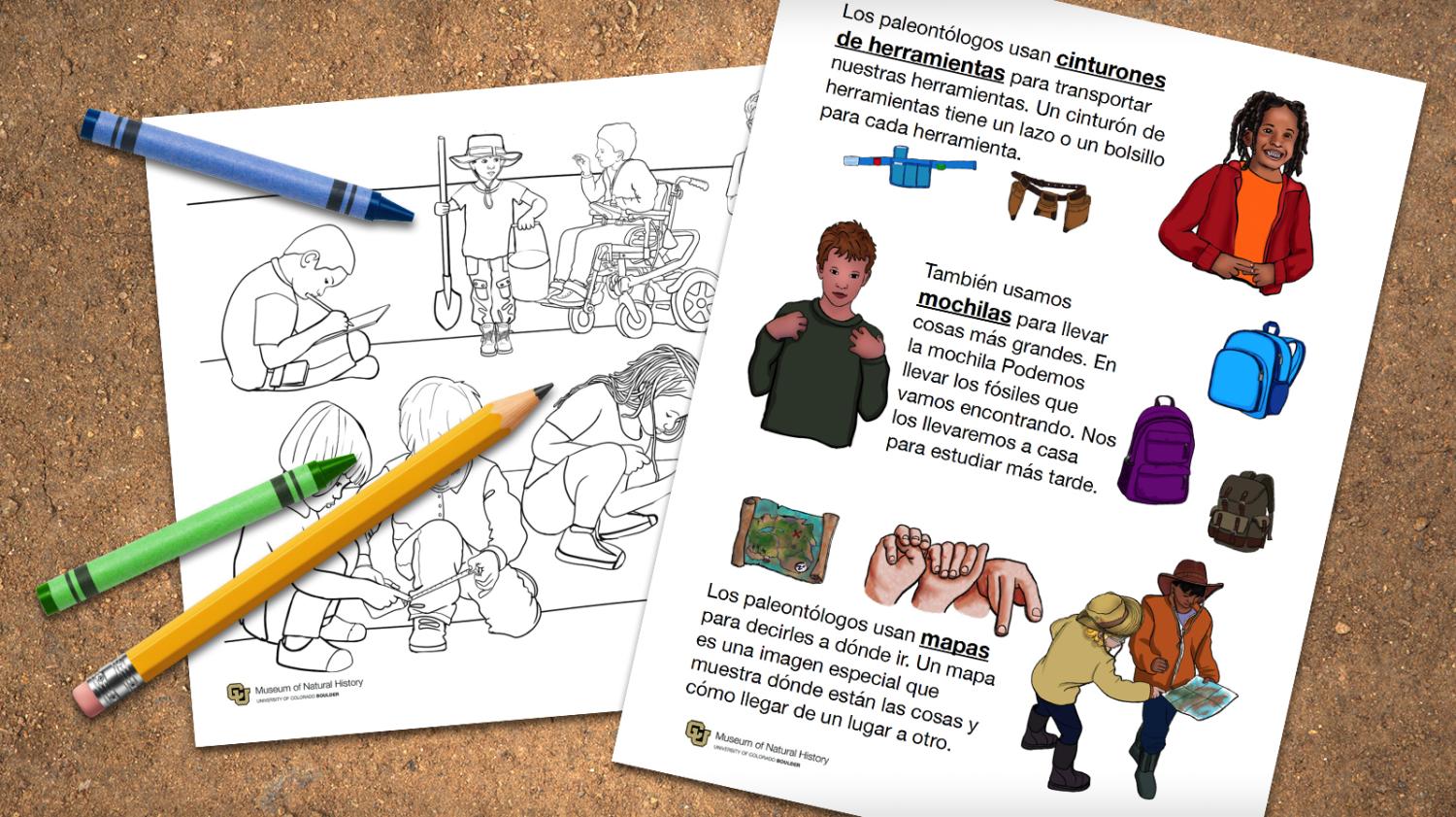 pdf pages with crayons and pencil