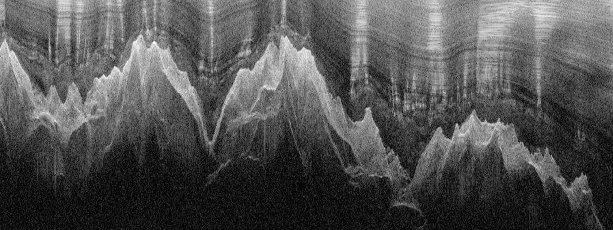 ground penetrating radar image showing mountains underground