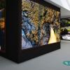 Virtual museum environment with images hanging on walls