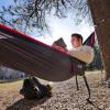 student in a hammock