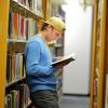 student with a book