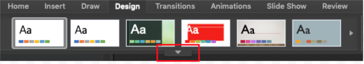 Design tab in PowerPoint home ribbon