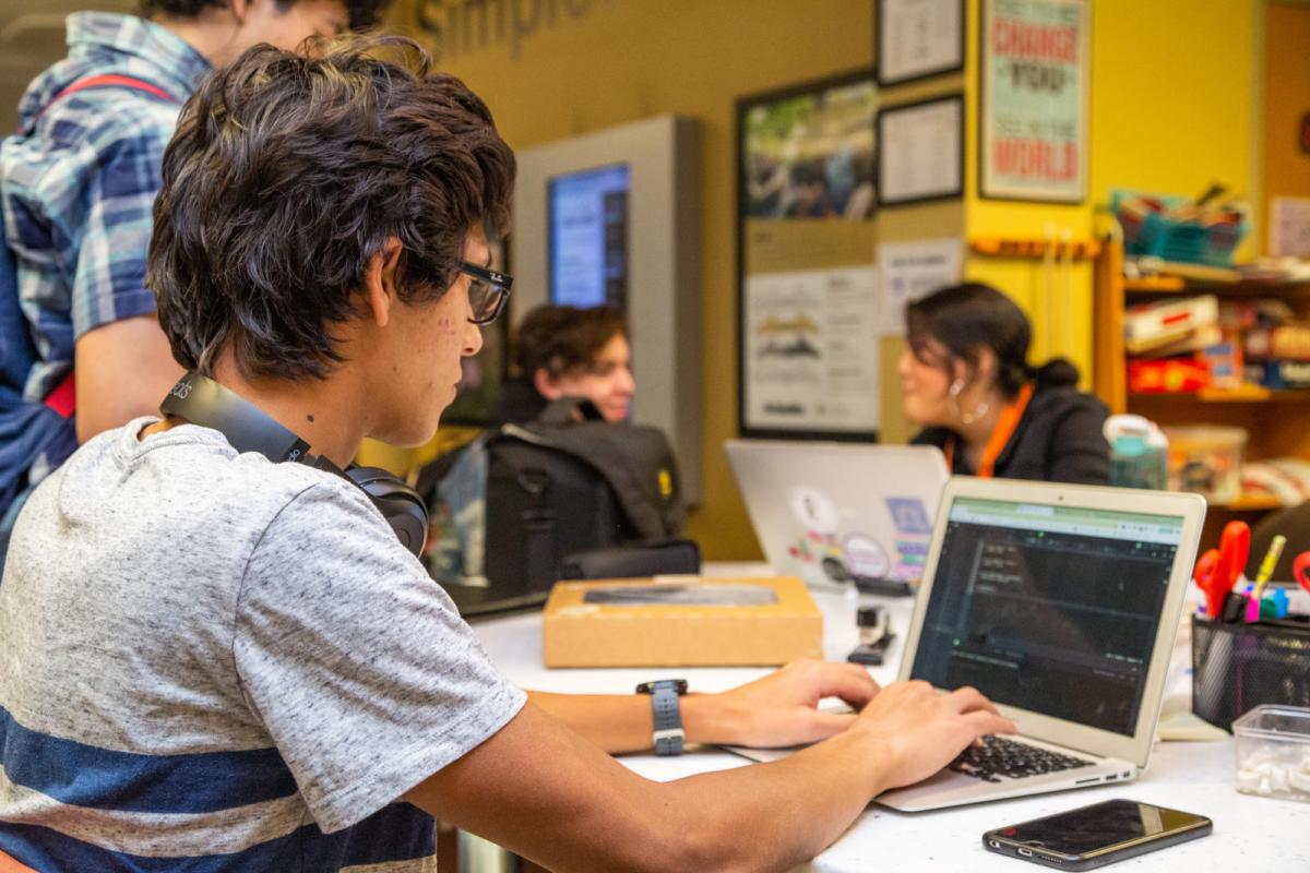 student on laptop