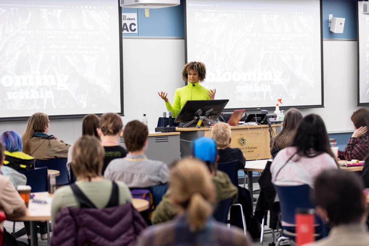 students listening to presentation