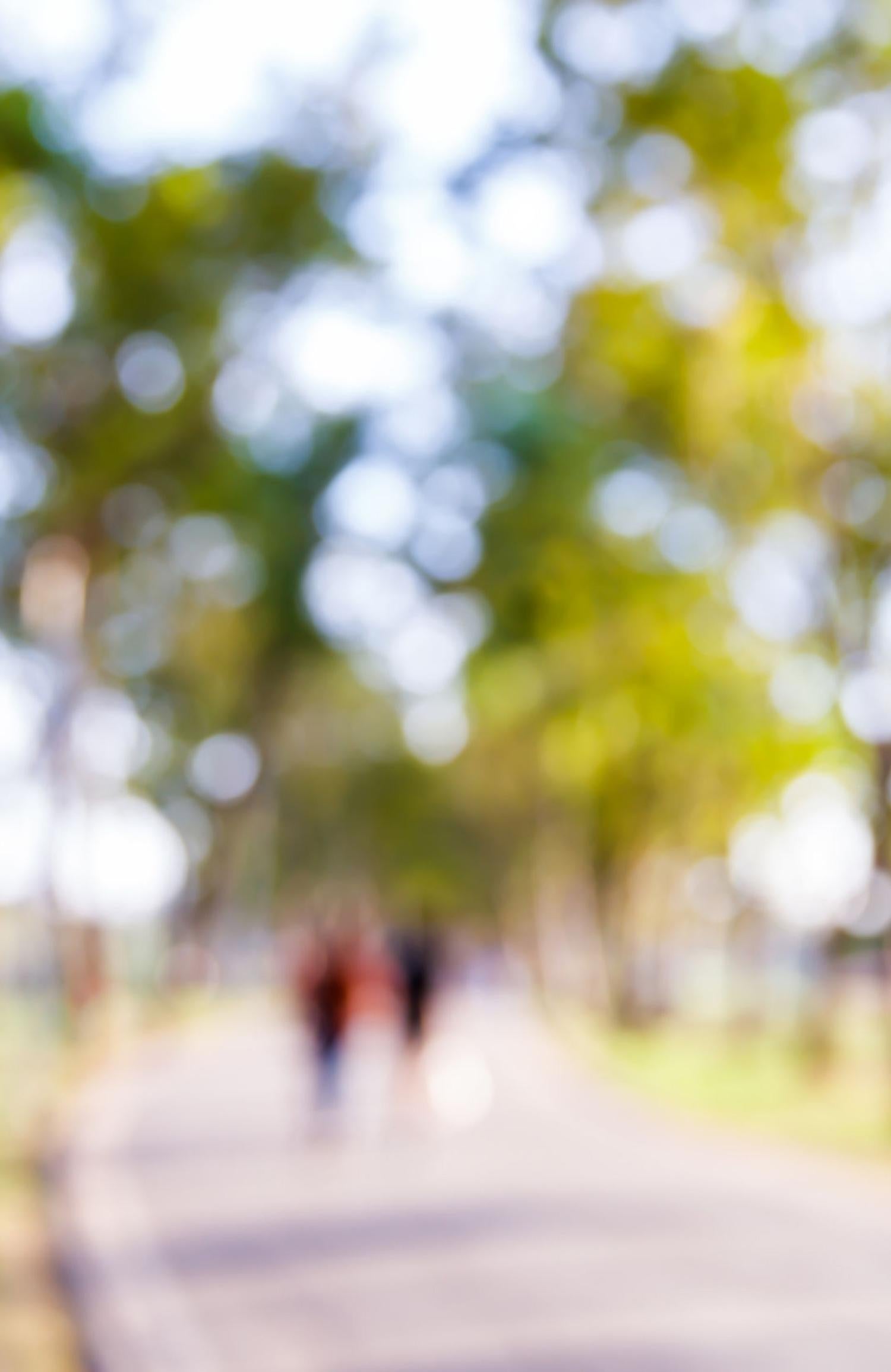 People waking in park