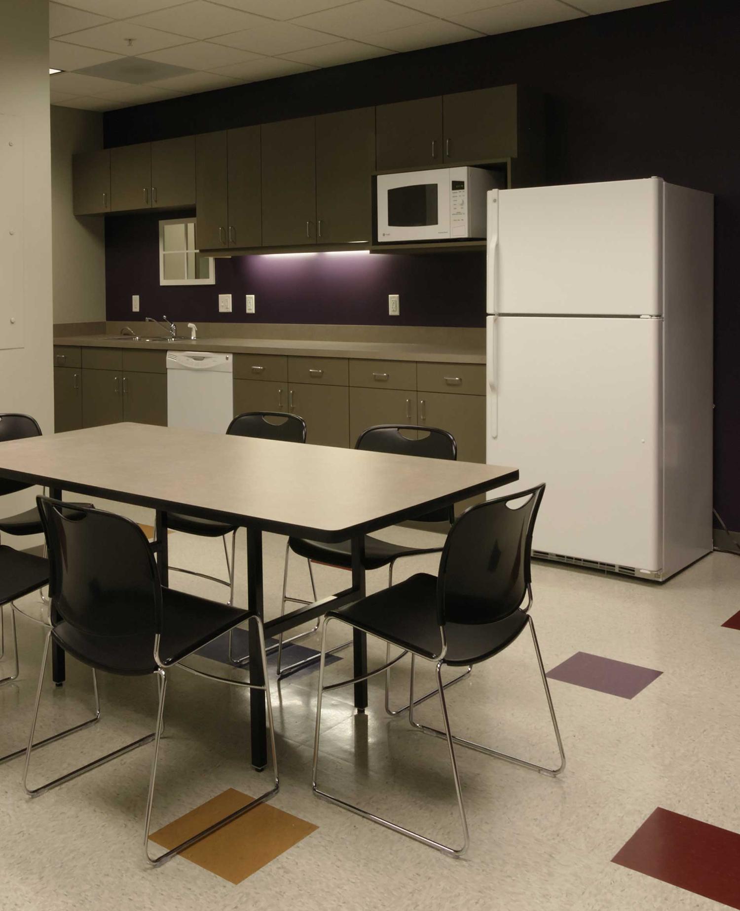 Empty work break room