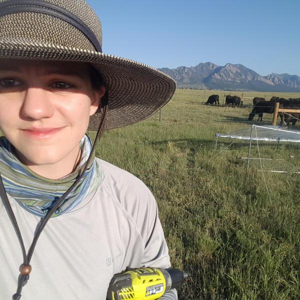 Julie Larson in the field