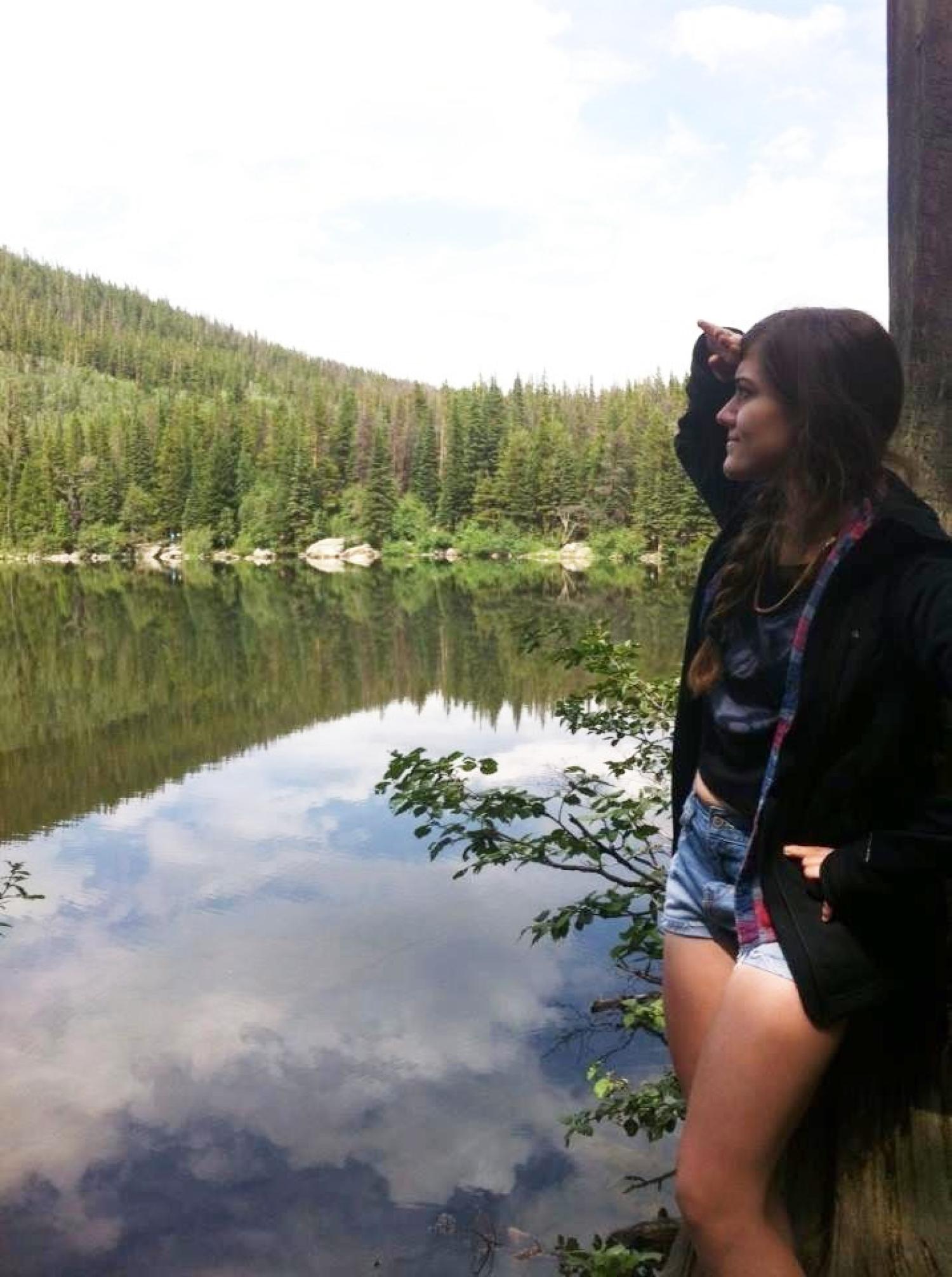 Gabbert surveys a tranquil lake.