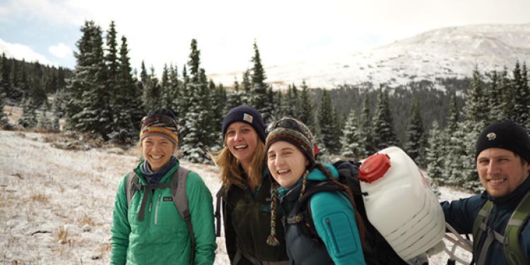 Students in the mountains