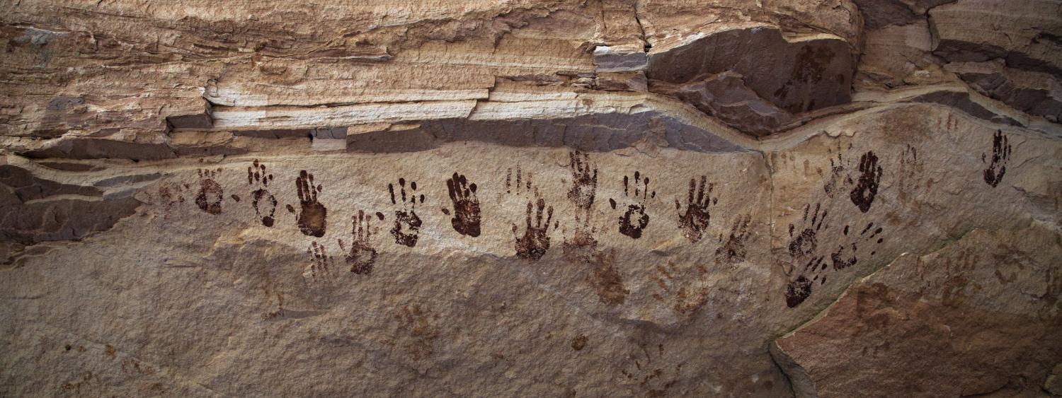 handprints in the alcove, white canyon utah, photo by jeff mitton