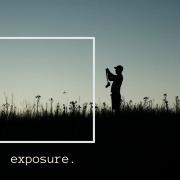 The silhouette of a photographer stands in a field of tall grass captioned with "exposure."