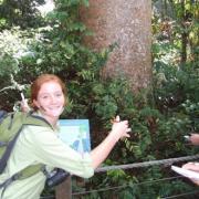 Anna Walker next to tree