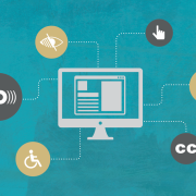 oit accessibility poster, computer with icons for disability services