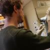 Andrew using a extractor to test samples in the lab