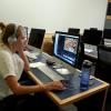 Sara Berkowitz and Angela Earp editing film projects
