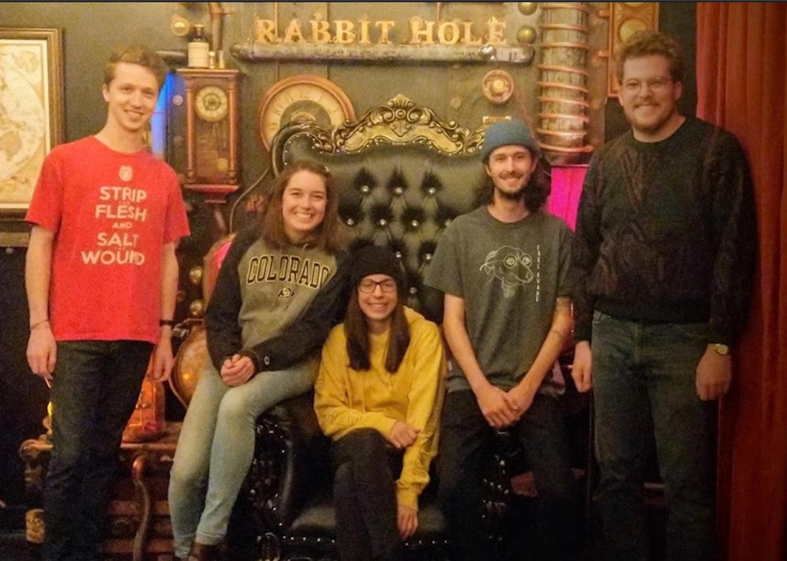 The team at a Boulder escape room, pre-coronavirus