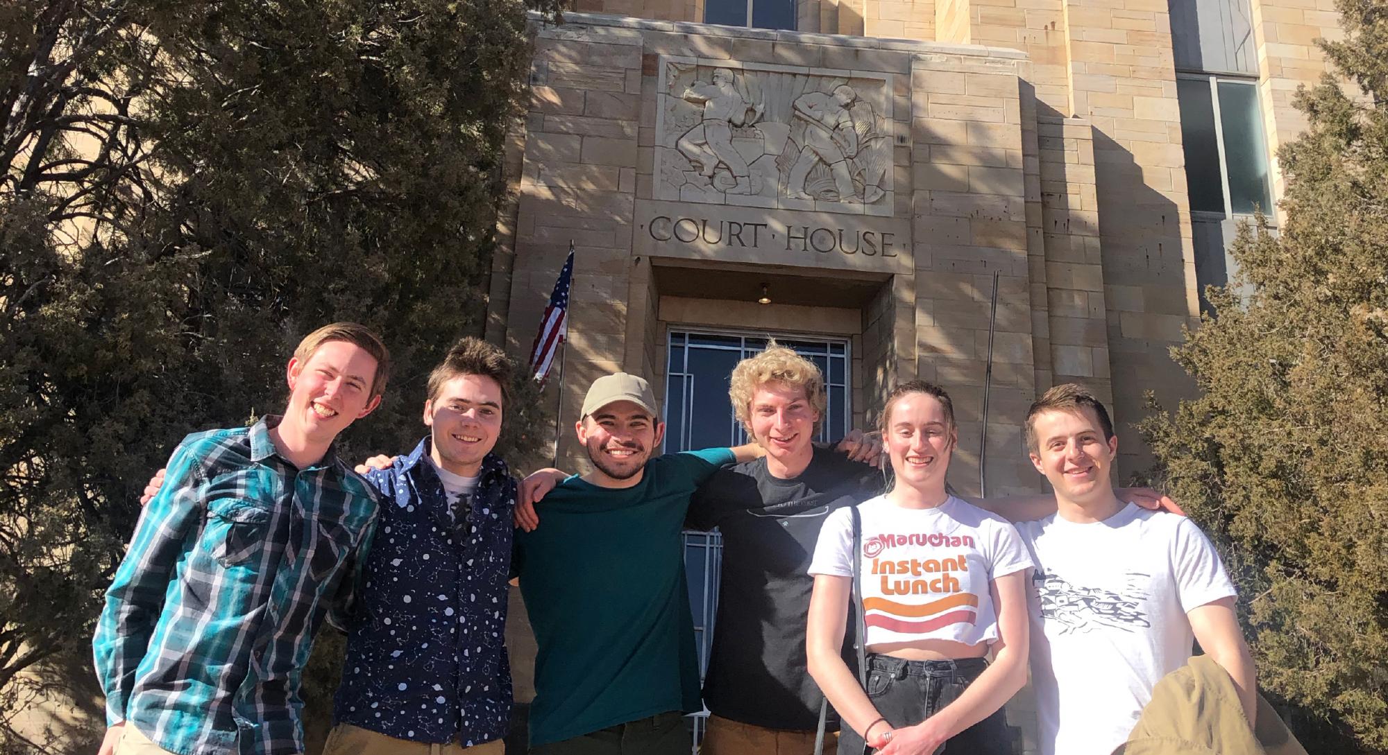 The Skytanic team outside the Boulder County Courthouse