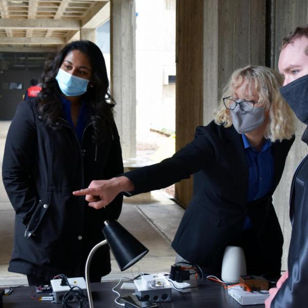 Members of the AsTechs team explain their assisted living IoT technology.