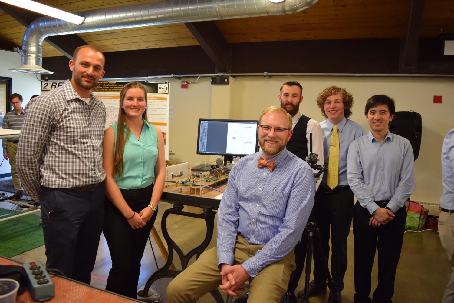 The six members of 2ndRF at the 2017 Senior Design Expo.
