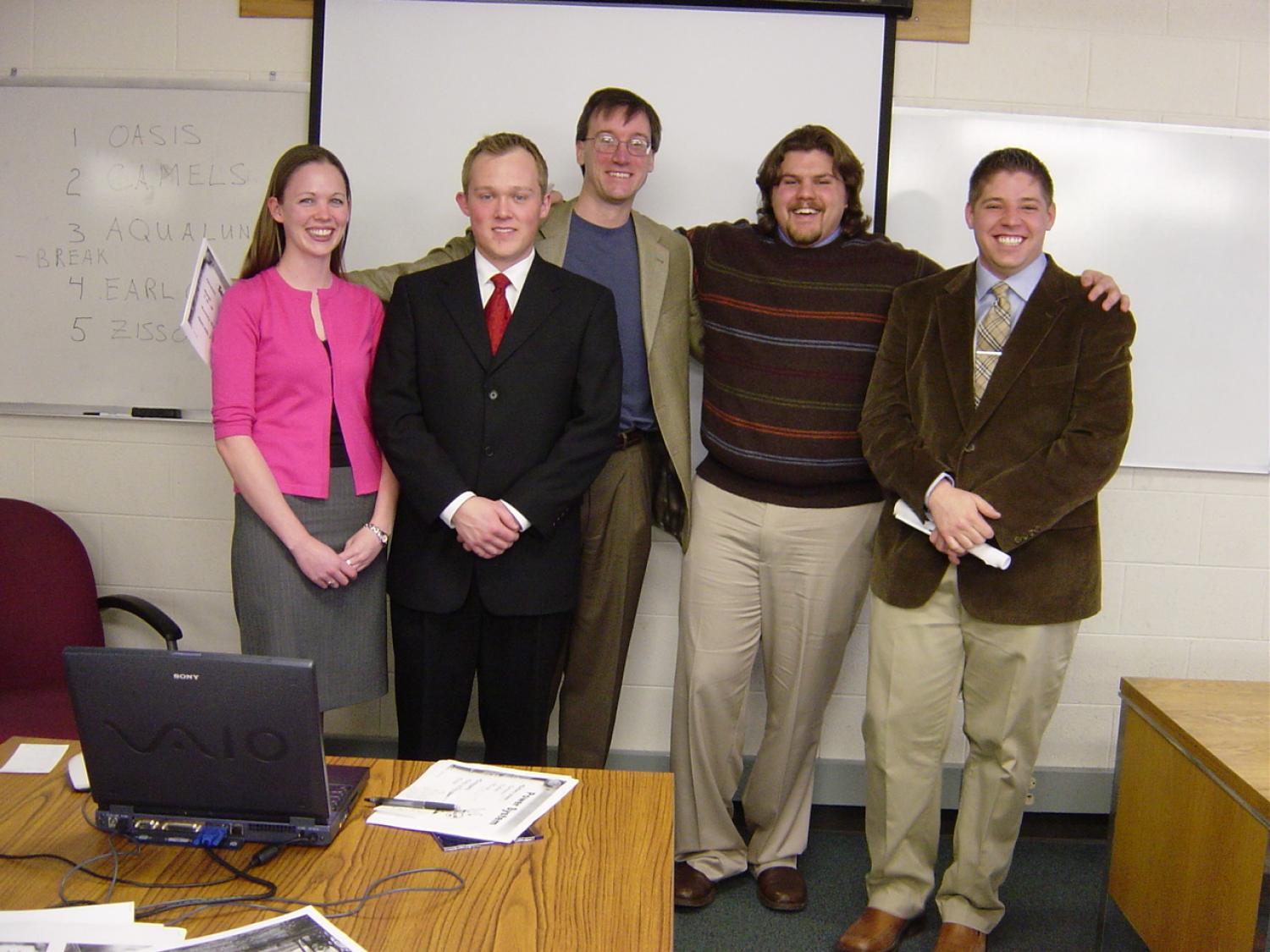 The five members of Early Gray & the Boston Tea Party