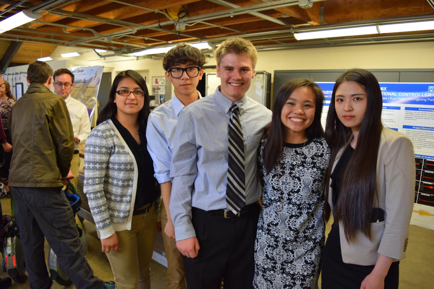 The five members of HydroDynamix at the 2017 Senior Design Expo.