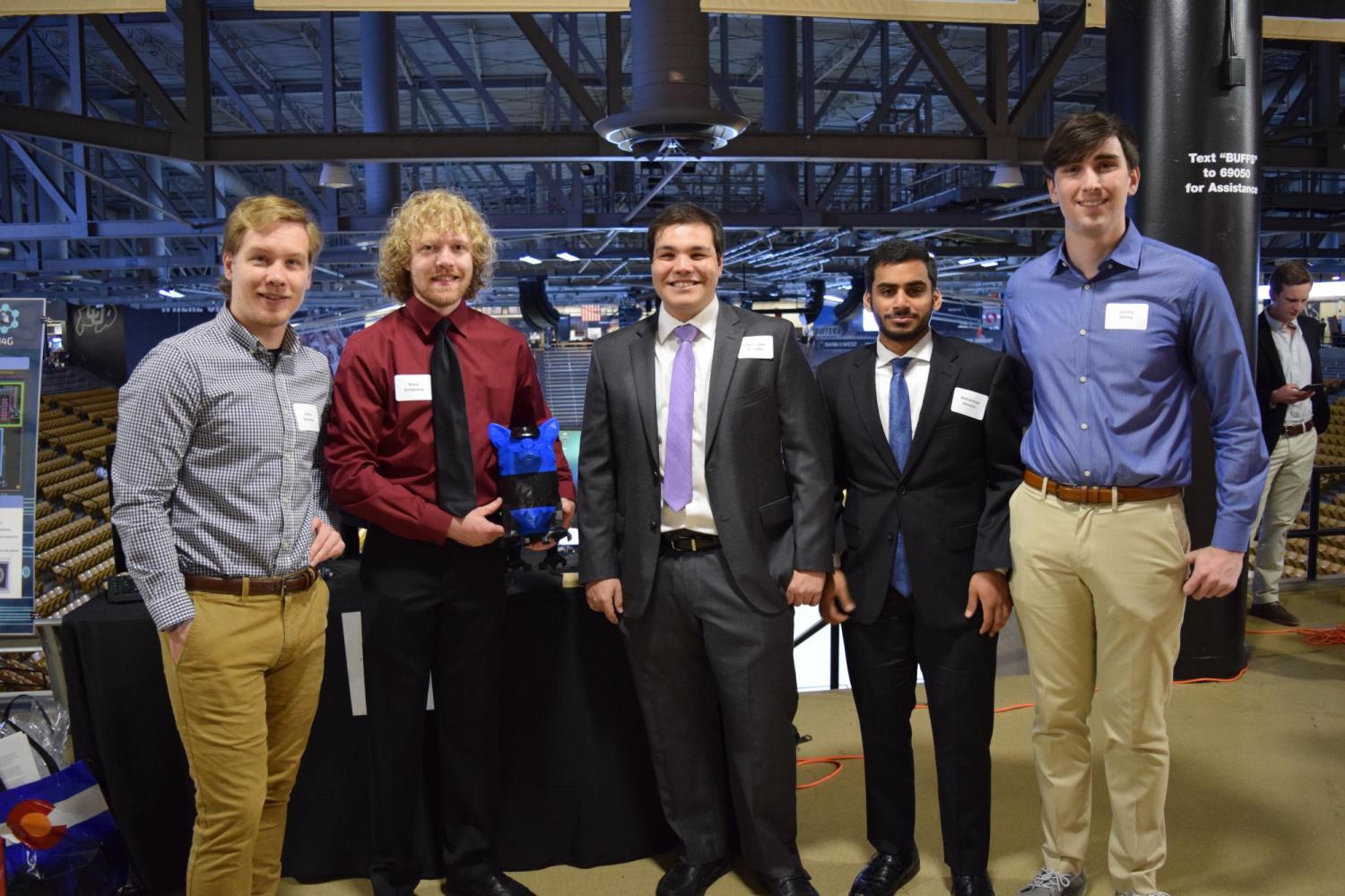 The team with their prototype at the 2018 engineering expo.