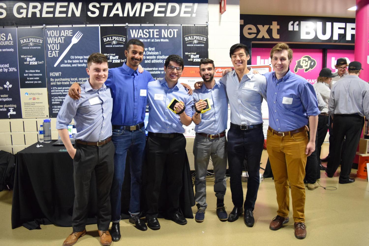The team with their prototype at the 2018 engineering expo.