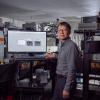 Won Park at a computer terminal in his lab