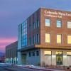 CMU's Confluence Hall at twilight