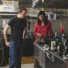 Gopinath discusses a project with a student in her lab