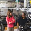 Gopinath discusses a project with a postdoc in her lab. 