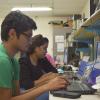 Students working in embedded systems lab