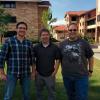 Murad Kablan, Eric Keller and Nigel Sharp on campus