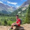 Gianluca Bianchin during a hike at the Maroon Bells in Colorado