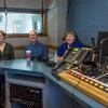 Sarah DaFoe, Fred Hobbs and Melinda Piket-May in the KGNU studio. 
