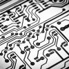 Up-close image of a printed circuit board.